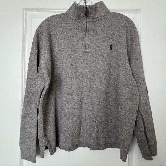 Polo Ralph Lauren Other - Polo Ralph Lauren Estate Rib Quarter-Zip Pullover Men’s Size M Heather Grey